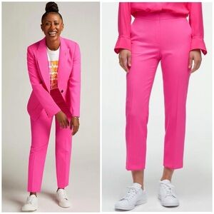 NWT The Argent Supermajority Trouser in Seasonless Wool Hot Pink Womens 6 $195